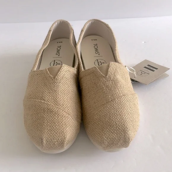TOMS Shoes Women’s Alpargata Natural Burlap Jute  Slip On Sandals Size 9 NWT - Picture 6 of 8